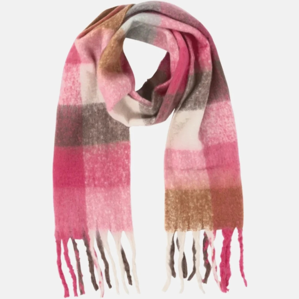 Marcus Adler Oversized Fluffy Plaid Scarf